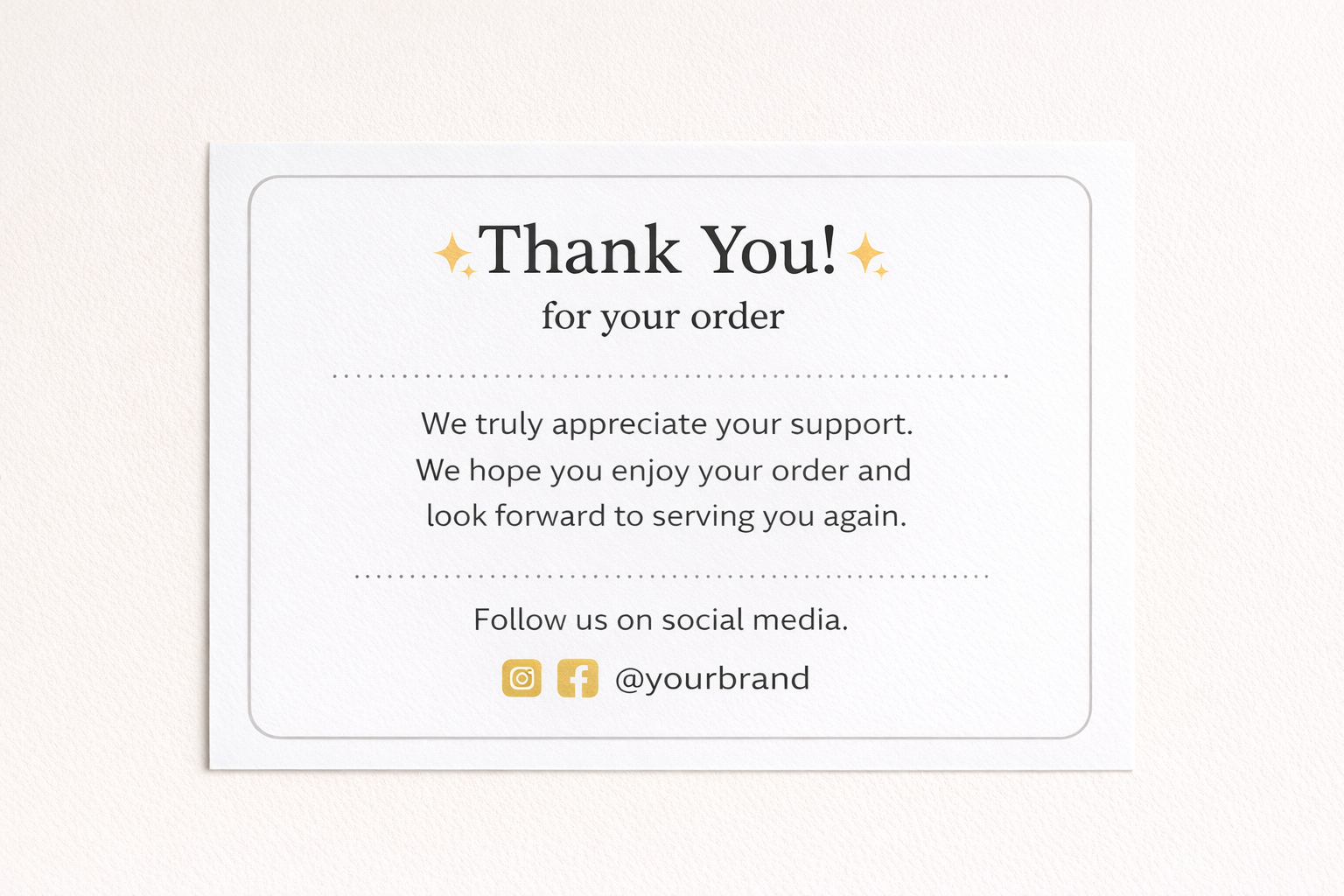 Customised Premium Thank You Card Pack of 500 Pieces