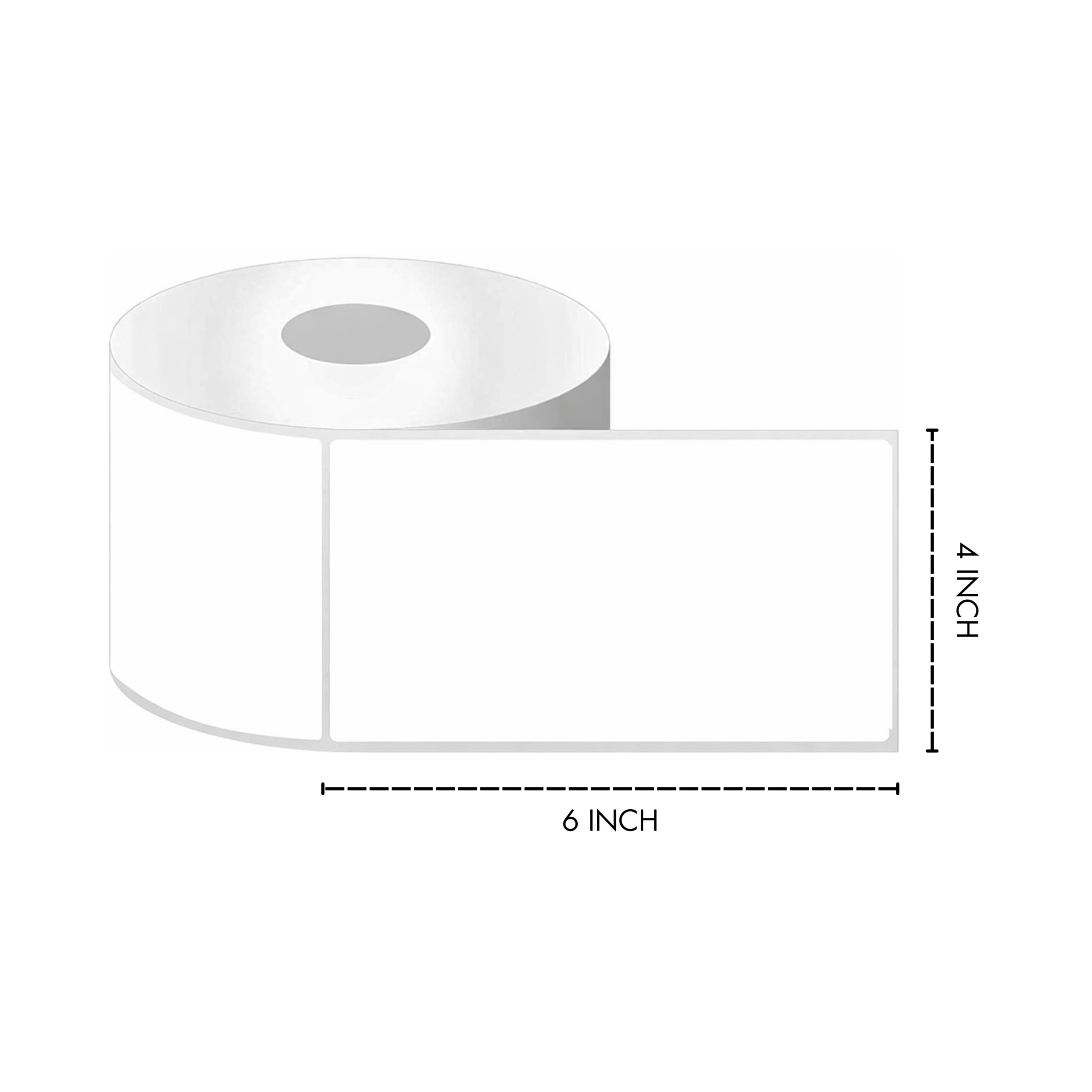Thermal Label Roll 4 x 6 Inch Blank Self Adhesive Shipping Labels Direct Thermal 400 Label Per Roll Pack of 1